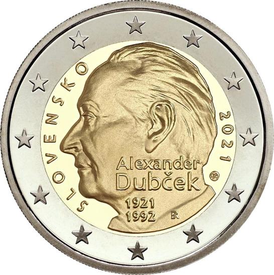 2 EURO (2021) 100.výročí narození Alexandra Dubčeka (Běžná kvalita)