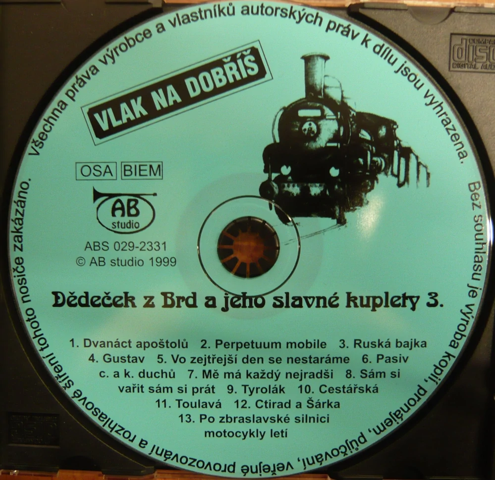 DĚDEČEK Z BRD A JEHO SLAVNÉ KUPLETY 3: VLAK NA DOBŘÍŠ/CD(BEZ BOOKLETU)