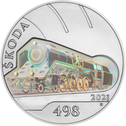 500 KČ (2021) Parní lokomotiva Škoda 498 Albatros (proof kvalita)