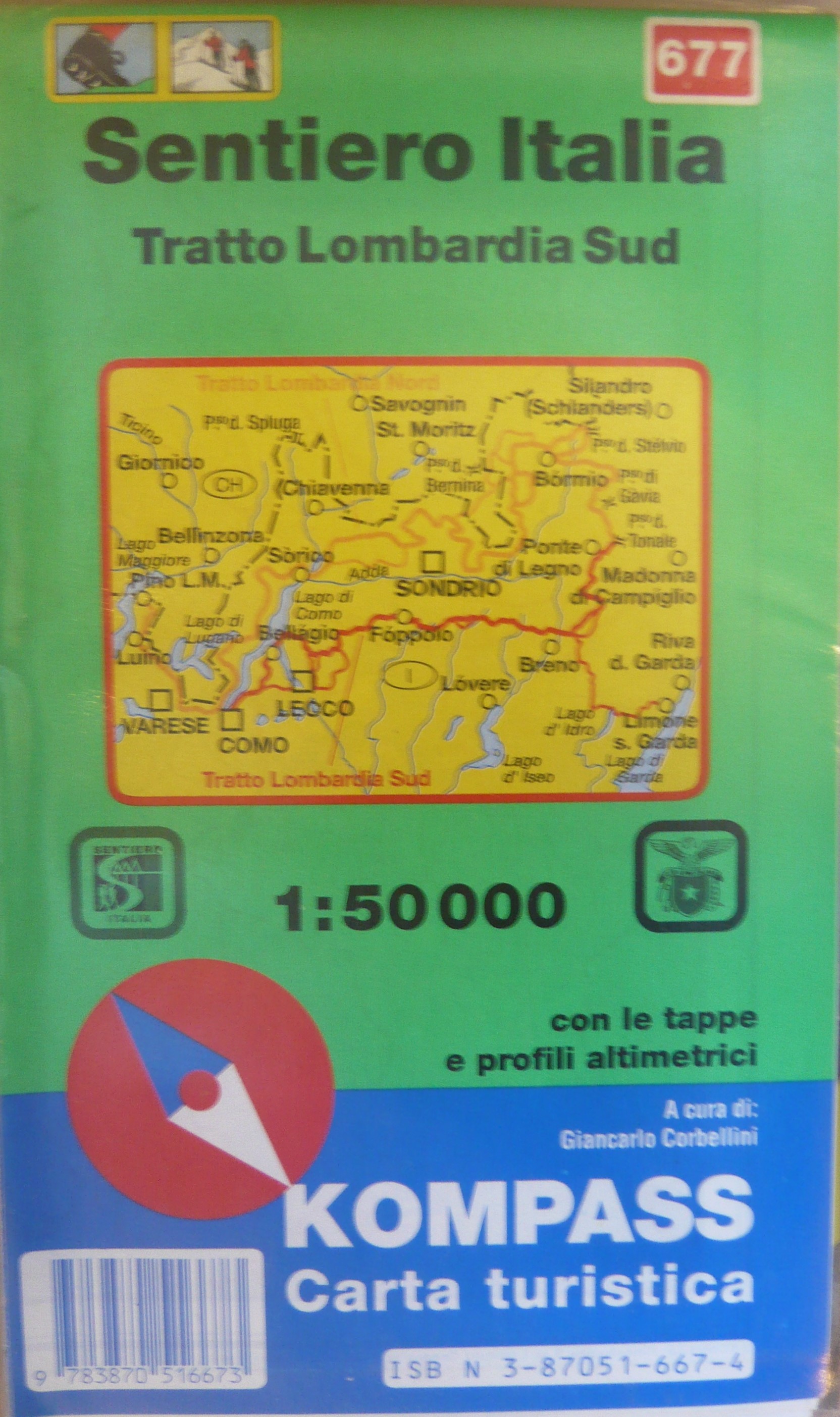SENTIERO ITALIA TRATTO LOMBARDIA SUD/677 KOMPASS