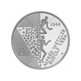 10 EURO (2024) 80. výročí Podání zprávy o nacistických vyhlazovacích táborech Osvětim a Birkenau A. Wetzlerom a R. Vrbom (běžná kvalita)