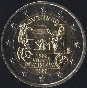 2 EURO (2023) 200. výročí zahájení pošty Vídeň - Bratislava (běžná kvalita)